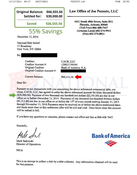 Debt Settlement Letters