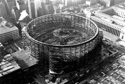 A 1966 Photo Showing The Construction Of Madison Square Garden In New