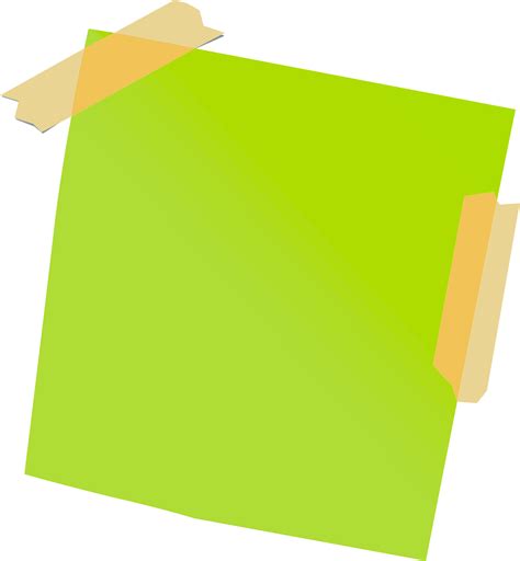 Green Sticky Note With Tape Icons Png Free Png And Icons Downloads