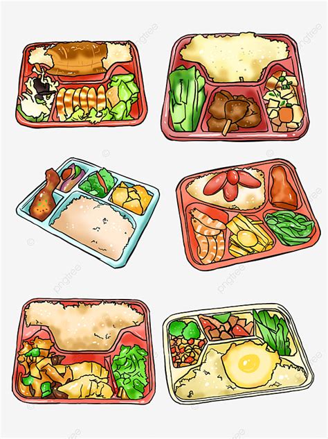 من ناحية رسم الكرتون لطيف صغير الغداء مربع مجموعة الطعام طعام الغداء