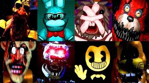 150 Jumpscares World Of Jumpscares 11 Fnaf And Fangame Youtube