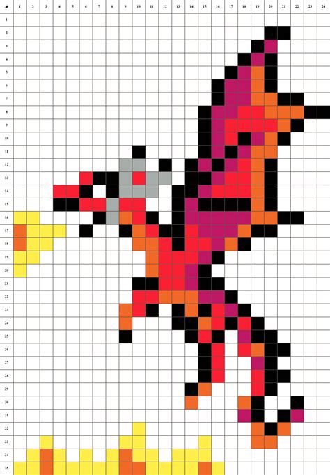 Imprime le dessin grille vierge pour faire du pixel art sans dépenser le moindre sous. Dragon - Pixel Art | La Manufacture du Pixel