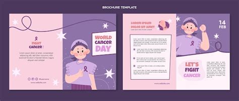 Free Vector Flat World Cancer Day Brochure Template