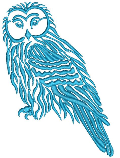 Owl Machine Embroidery Design Etsy