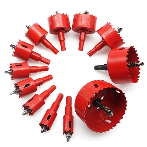 hole saw kit 12 pcs m42 bi metal hole saws 18mm 75mm cutter drill bits set for wood soft metal