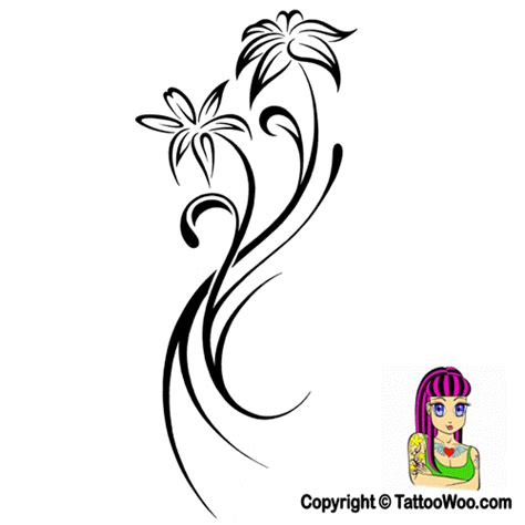Tribal Lilies Tattoo Design Art Picture Image