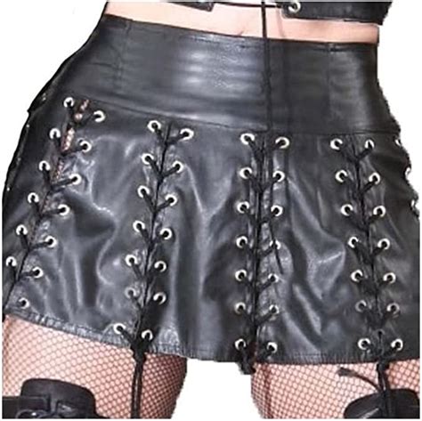 Ggtboutique Top Totty Punk Sexy Black Faux Leather Mini Skirt Amazon