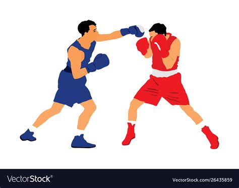 Two Boxers In Ring Fighters Isolated Royalty Free Vector