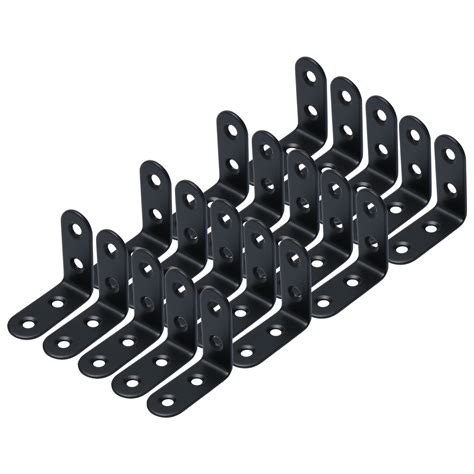 Uxcell 40x40mm Stainless Steel Angle Bracket Black L Shaped With Screws