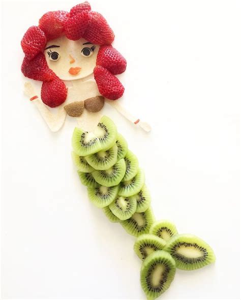 This Mermaid Of Strawberries And Fruits Is An Art Foodartforkids