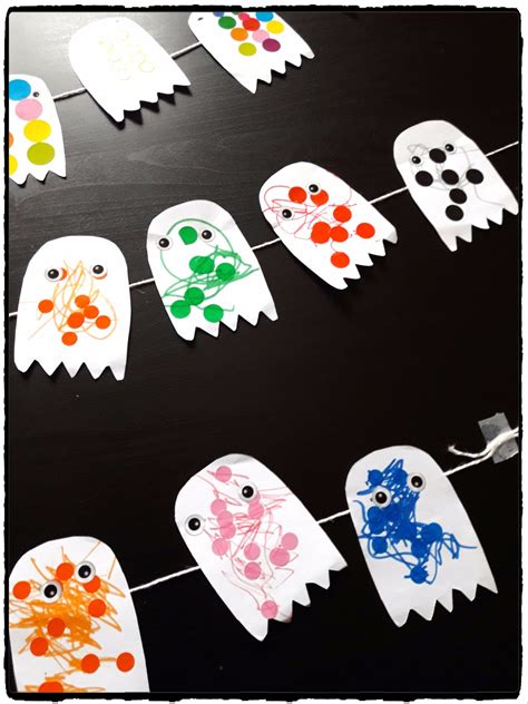 Guirlande De Fantômes Multicolores Activité Manuelle Halloween