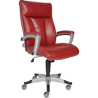 Red, desk chairs office & conference room chairs : Sealy Roma Leather Executive Office Chair, Fixed Arms, Red (9843G) | Staples®