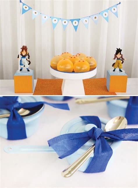 Details abound in this active anime birthday party. Dragon Ball Z Party // Hostess with the Mostess®