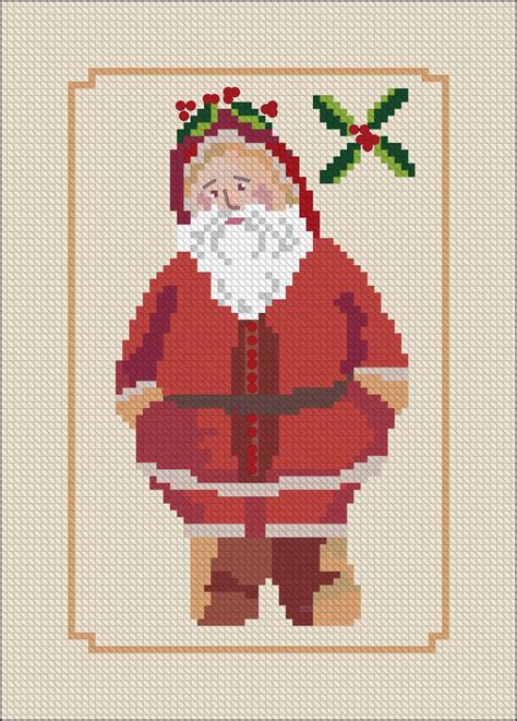 vintage santa needlepoint pattern etsy