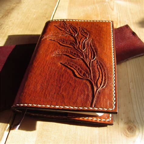 Leather Journal Cover Notebook Cover Refillable With Hand Etsy