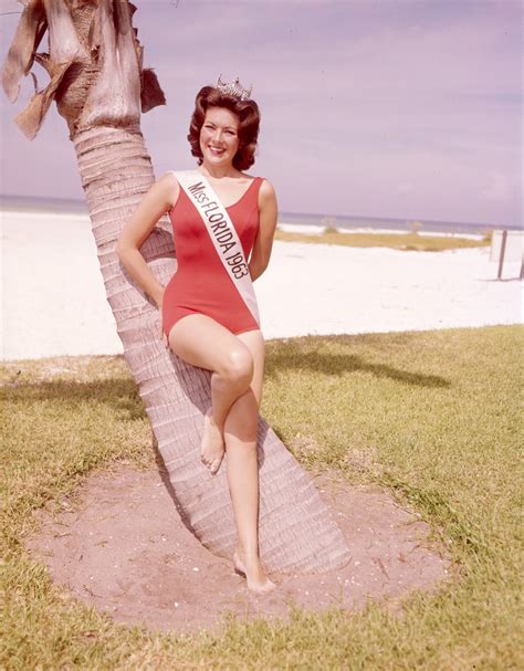 Florida Memory Miss Florida Flora Jo Chandonnet Posing In Bathing Suit With Her Tiara And