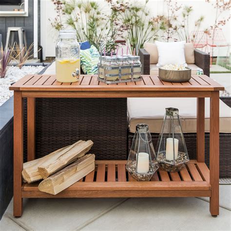 Best Choice Products 48in 2 Shelf Indoor Outdoor Wooden Console Table