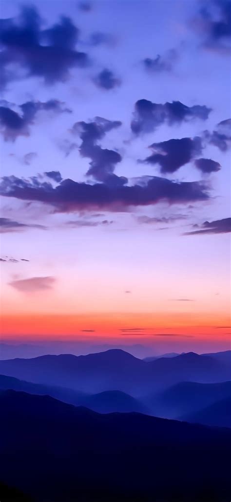 Download Sunset Sky And Mountains Color Iphone Wallpaper
