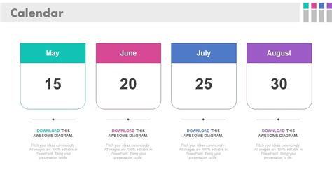 Calender With Specific Months And Date Powerpoint Slide Powerpoint