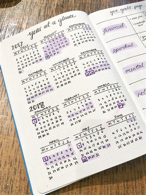 Beautiful Bullet Journal Year Calendar Dotted Notebook Egypt List