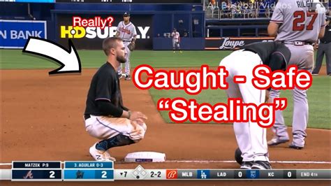 Mlb Best Caught Stealing Base Youtube