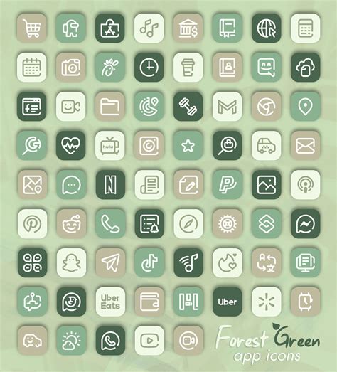 Forest Green App Icons Green Aesthetic App Icons Free For Ios 14