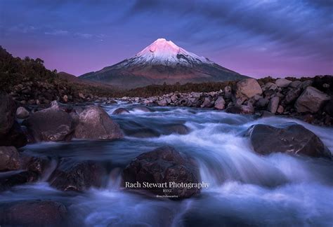 Mount Taranaki River Sunset New Zealand Landscape Photography Nz