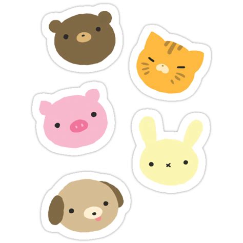 Cute Animal Sticker Sheet Stickers By Adoxographist