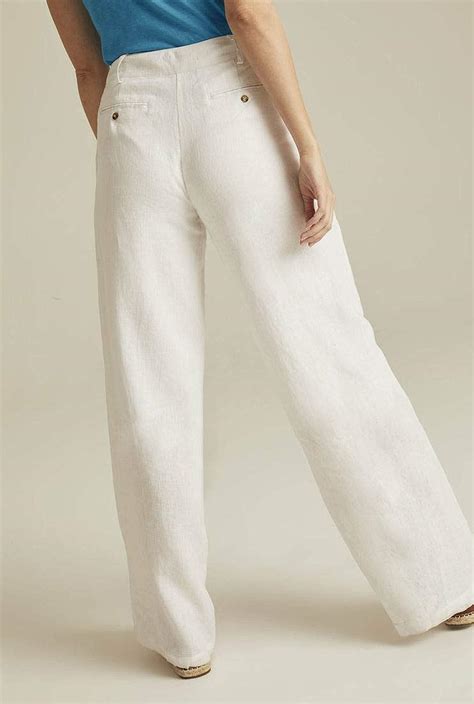 Long Tall Sally Tall Womens Wide Leg Linen Pant In White Clothing