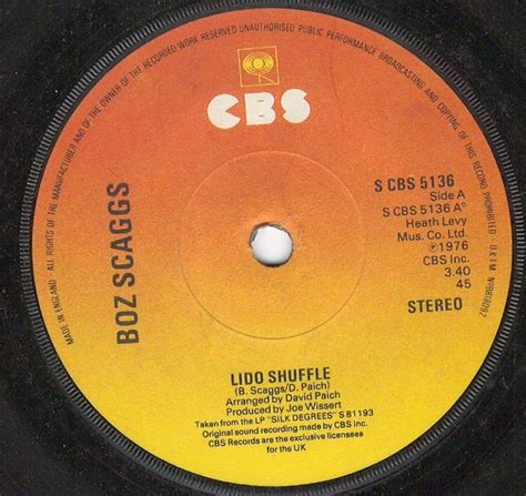 Boz Scaggs Lido Shuffle 1977 Solid Centre Vinyl