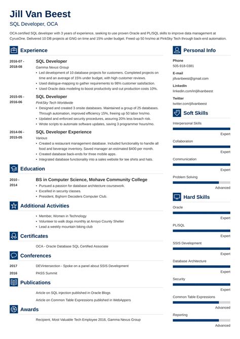 Sample Resume For Sql Developer Sql Developer Resume Example Company Name