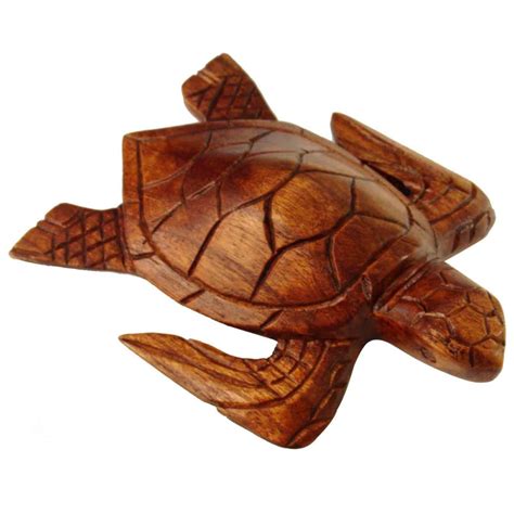 Collectibles Art And Collectibles Carved Wood Turtle Figurine Vintage