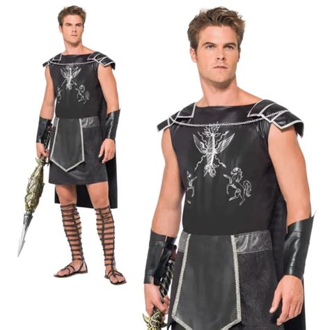adult roman spartan costume male centurion gladiator warrior fancy dress m l 88 98 picclick