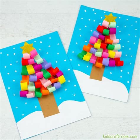 Curled Paper Christmas Tree Craft Kids Craft Room