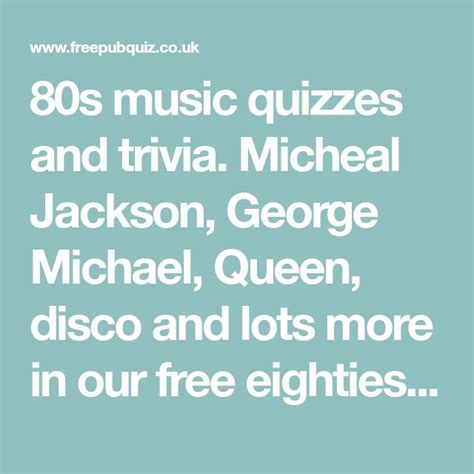 80s Music Quizzes And Trivia Micheal Jackson George Michael Queen