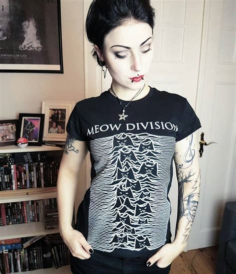 Meow Division T Shirt ☽ Goth Feline Kvlt