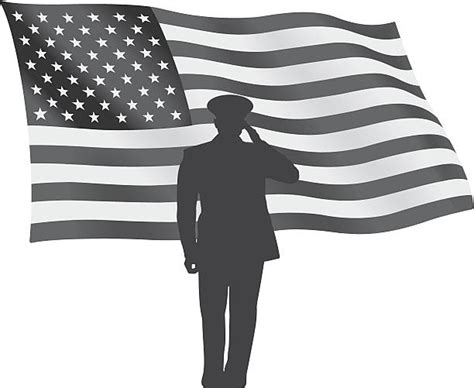 Black And White American Flag Illustrations Royalty Free