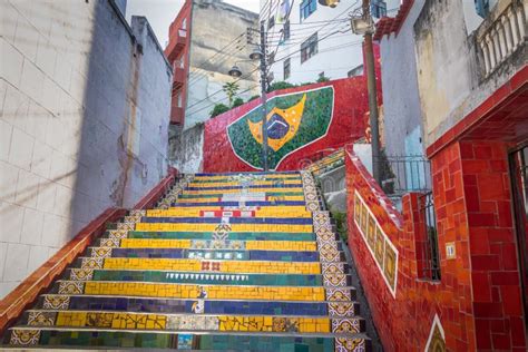 Escadaria Selaron Steps Rio De Janeiro Brazil Editorial Stock Photo