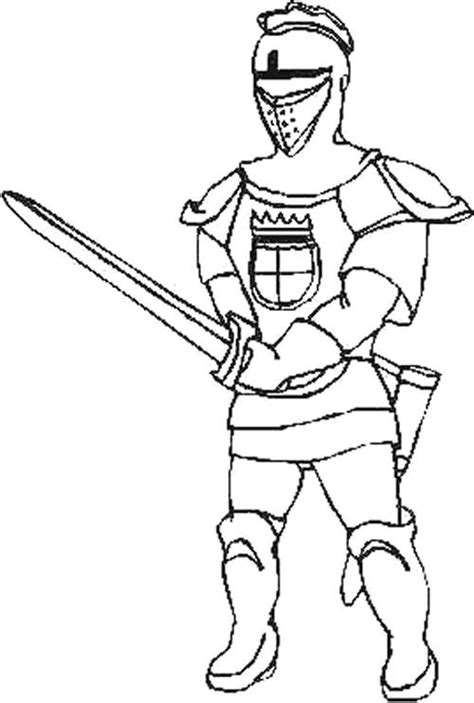 L'image chevalier à colorier est hébergé sur une banque d'images comportant présentement : Coloriage Chevalier de table ronde portant son épée
