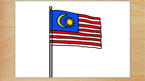 Cara Melukis Bendera Malaysia Drawing The Malaysian Flag Youtube