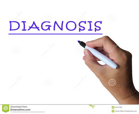 Diagnosis Word Shows Medical Conclusion Stock Illustration ...
