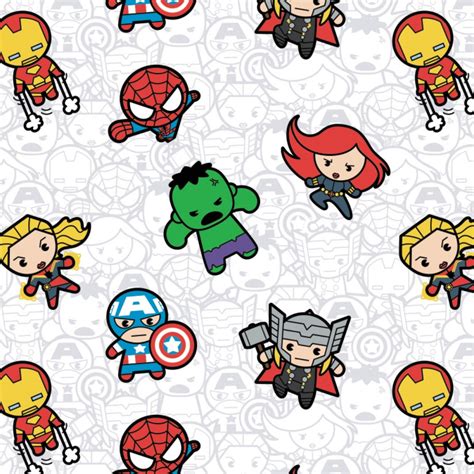 Kawaii Marvel Avenger Action Packed Heroes Fabric Marvel Etsy