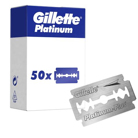 Gillette Double Edge Platinum Safety Razor Blades For Men Pack Of 50