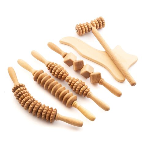 Buy Tuuli Accessories Maderotherapy Anti Cellulite Massage Set Wooden Roller Lymphatic Drainage