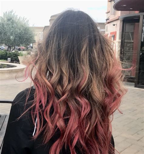 Pink Balayage Rose Hair Dip Dye Dip Dye Hair Dip Dye Hair Brunette