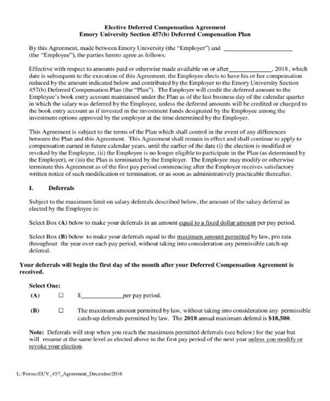 8 Compensation Agreement Templates Pdf Word