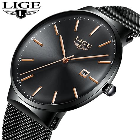 Lige Mens Fashion Watches Top Brand Luxury Quartz Watch Men Casual Slim