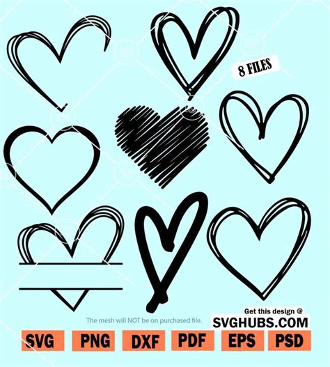 Scribble Heart Svg Bundle Heart Symbols Svg Bundle Heart Shape Svg