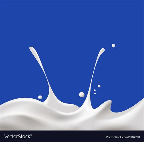 Milk Splash On Blue Background Royalty Free Vector Image