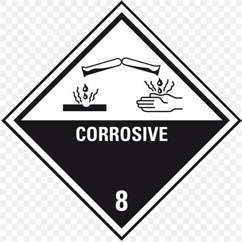 Paper Hazmat Class 8 Corrosive Substances Dangerous Goods Label Png